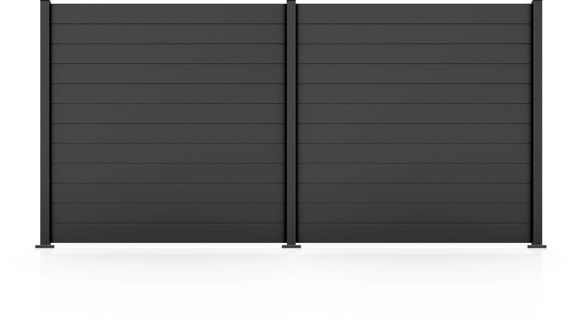 Gartenzaun STAKET PRO Komplettzaun Paneel 150 Anthrazit Struktur Aluminium