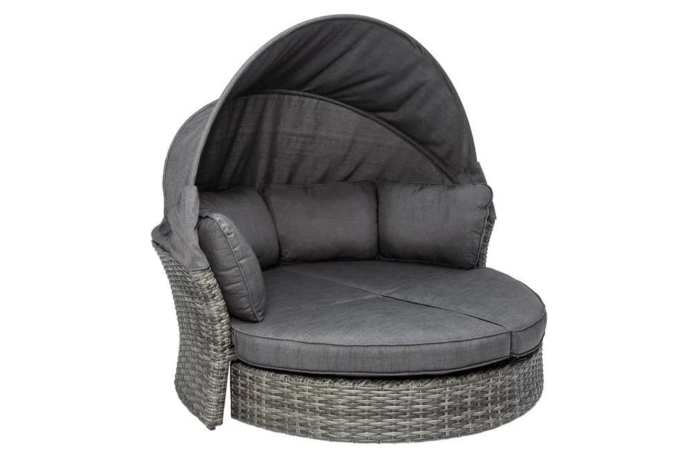 riess-ambiente Loungebett SEATTLE Grau mit Sonnendach
