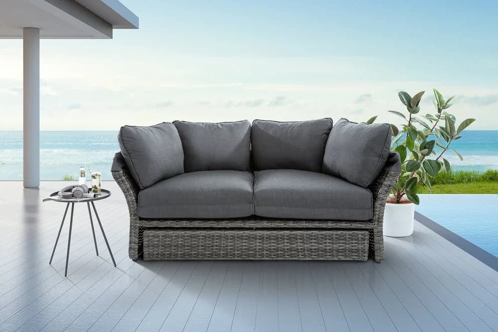 riess-ambiente Loungebett SEATTLE Grau mit Sonnendach - Bild 4