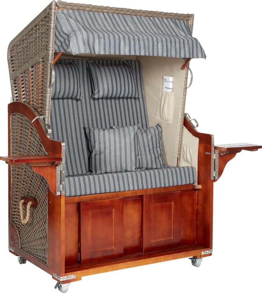 WebaVita Strandkorb Karibik 2-Sitzer Grau Polyrattan - Bild 3
