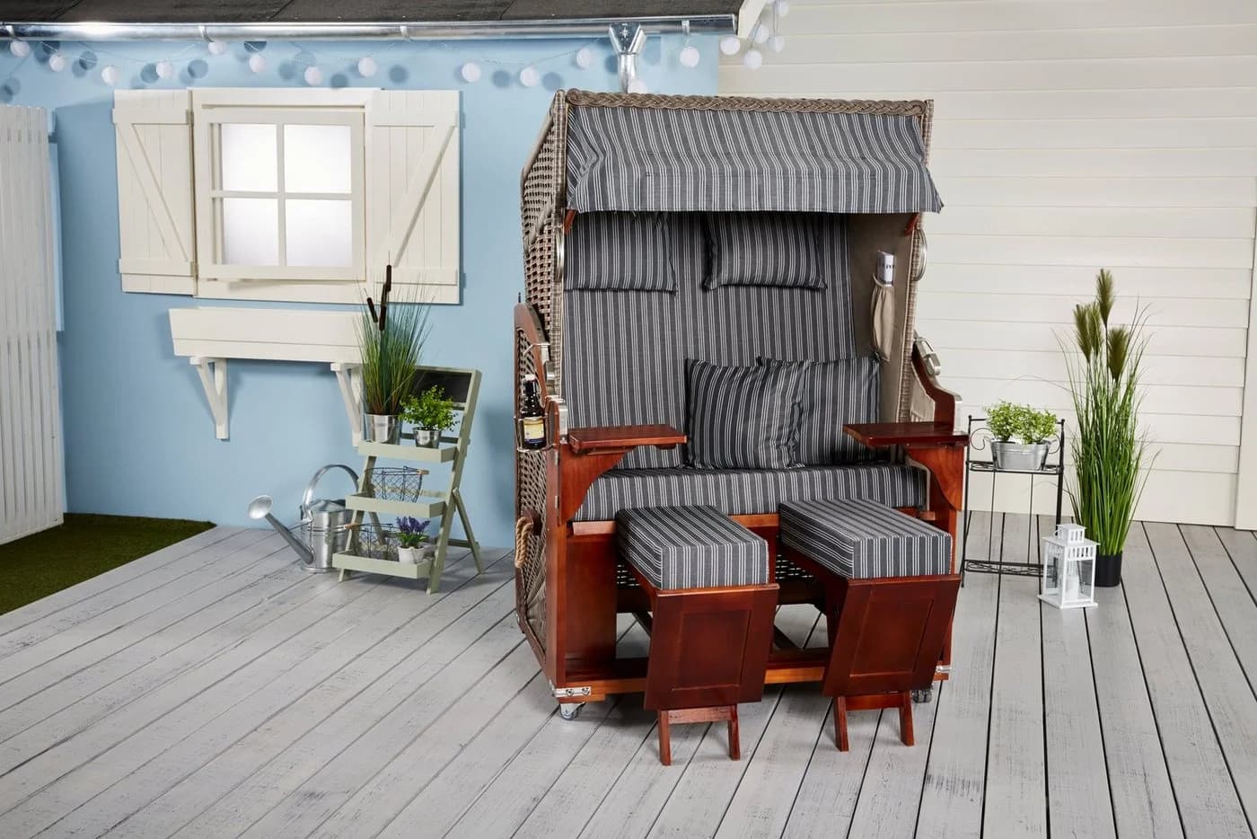 WebaVita Strandkorb Karibik 2-Sitzer Grau Polyrattan - Bild 5