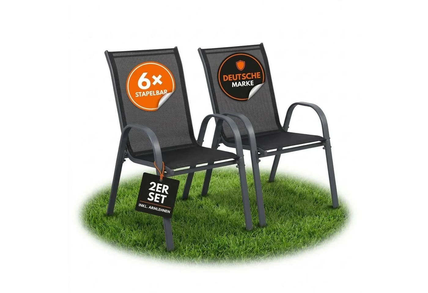 Albatros International Gartenstuhl KUBA 2er Set stapelbar Metall - Bild 3