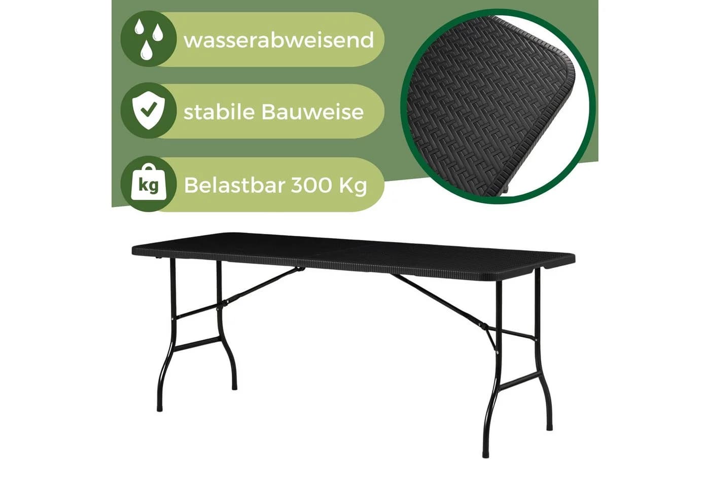 Albatros Buffettisch Klapptisch Schwarz/Rattan - Bild 4