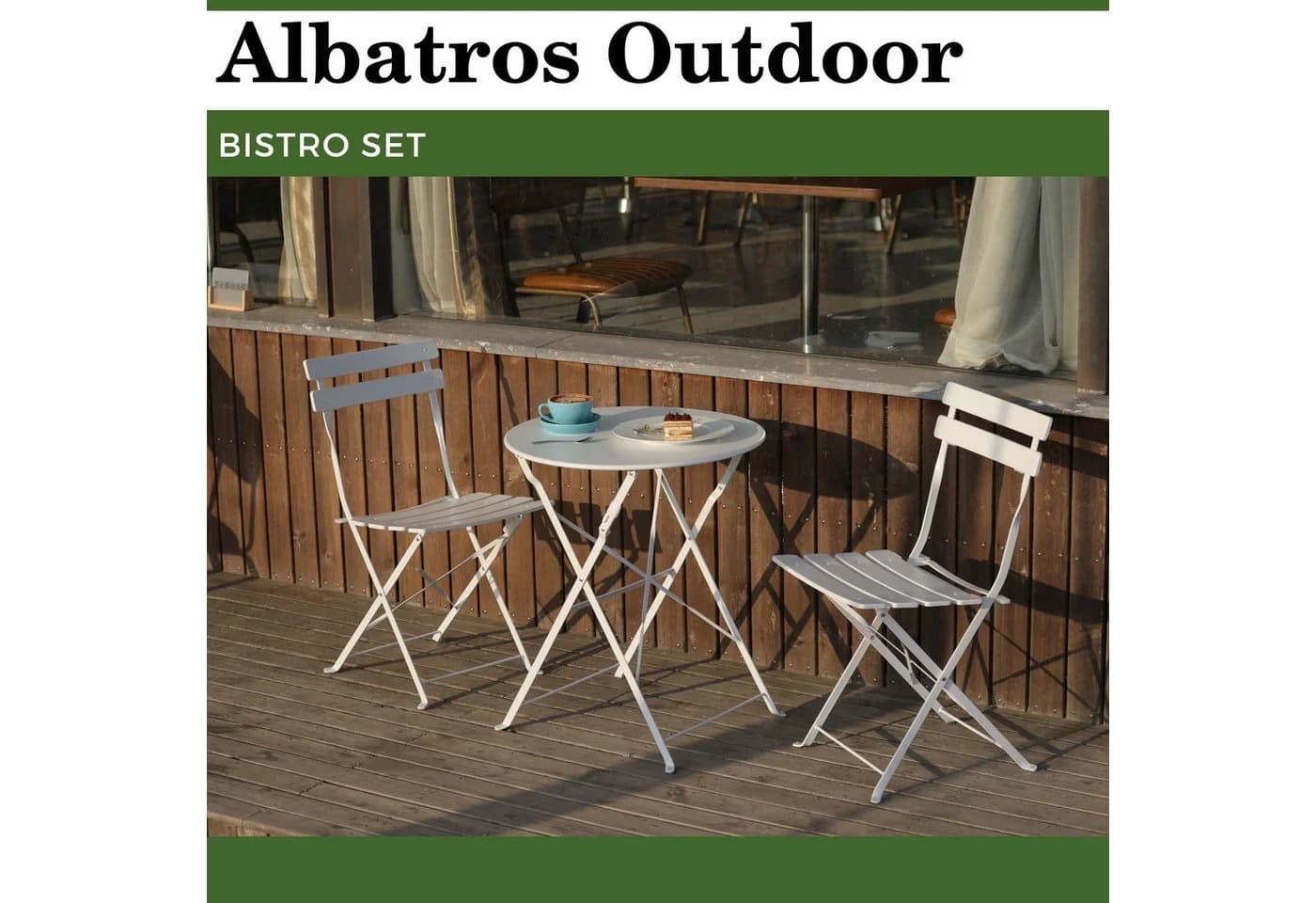 Albatros International Bistroset 3-teilig Weiß Metall - Bild 2
