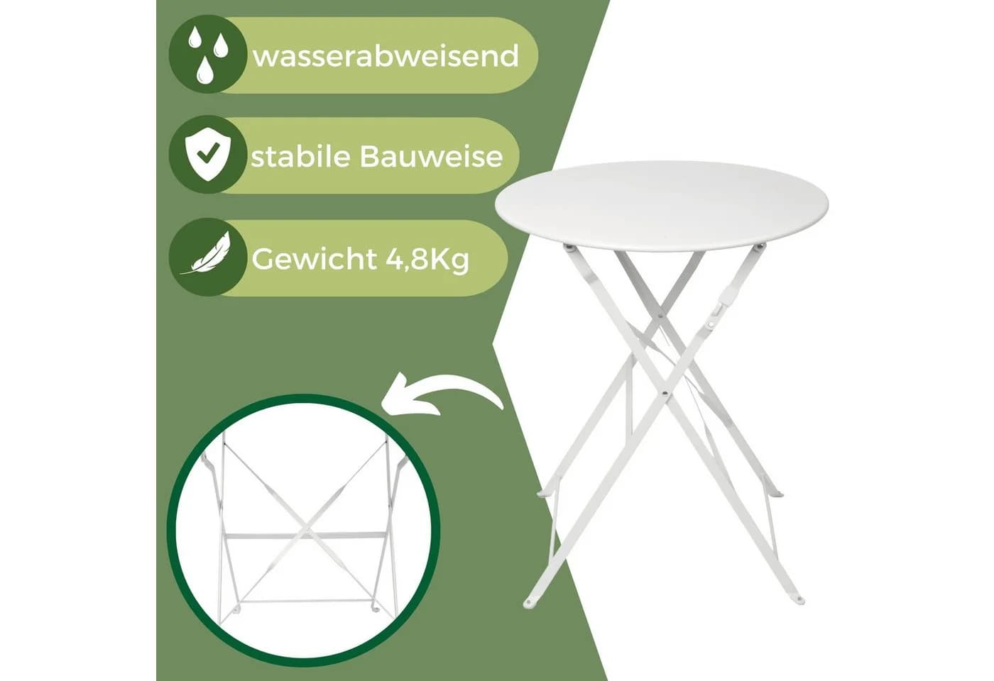 Albatros International Bistroset 3-teilig Weiß Metall - Bild 5