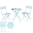 Albatros International Bistroset 3-teilig Blau Metall Klappbar Bild 1