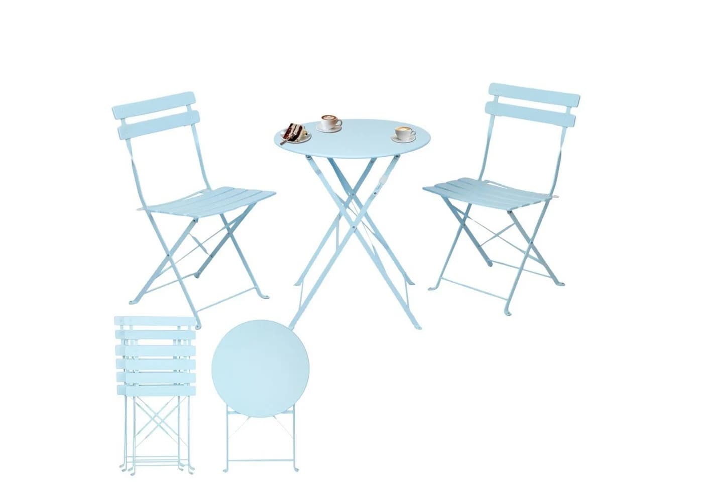 Albatros International Bistroset 3-teilig Blau Metall Klappbar - Bild 3