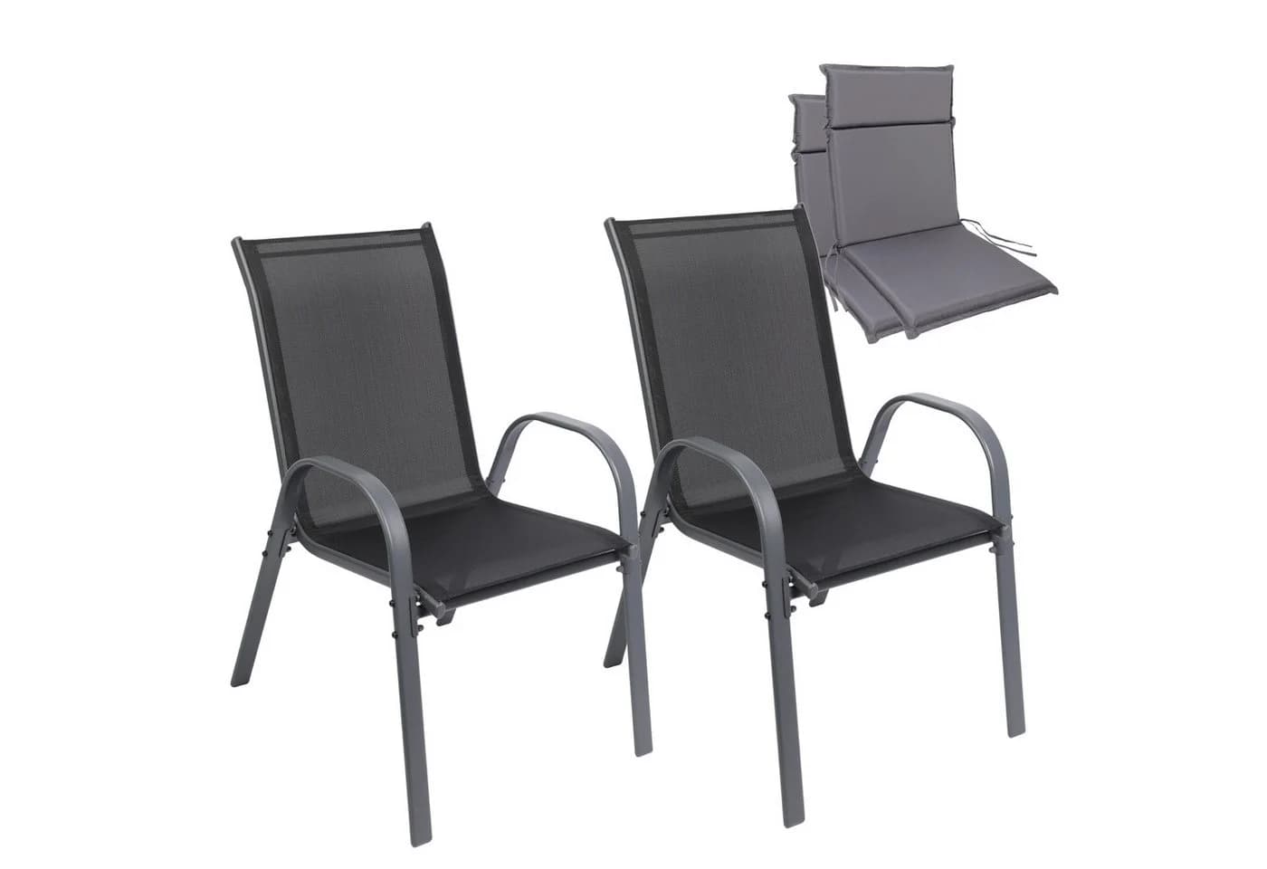 Albatros Gartenstühle 2er Set Kuba mit Sitzauflage – Gartenstühle Stapelbar mit robustem Metallgestell und hoher Belastbarkeit - Bild 3