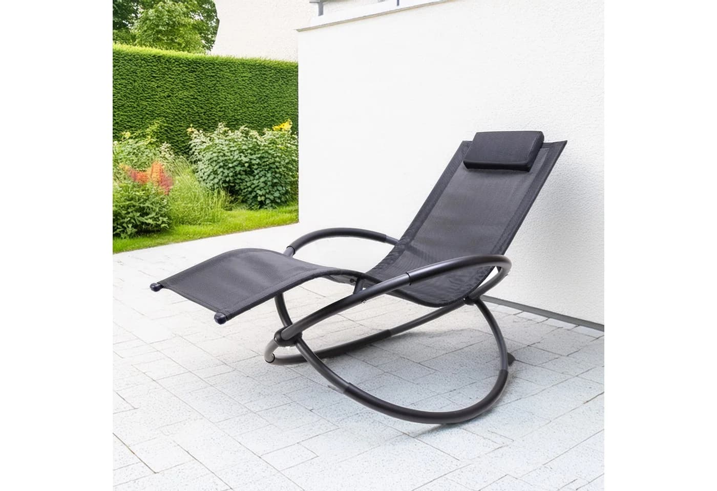 Albatros Gartenliege X-FORM Schwungliege Relaxliege mit Kopfkissen