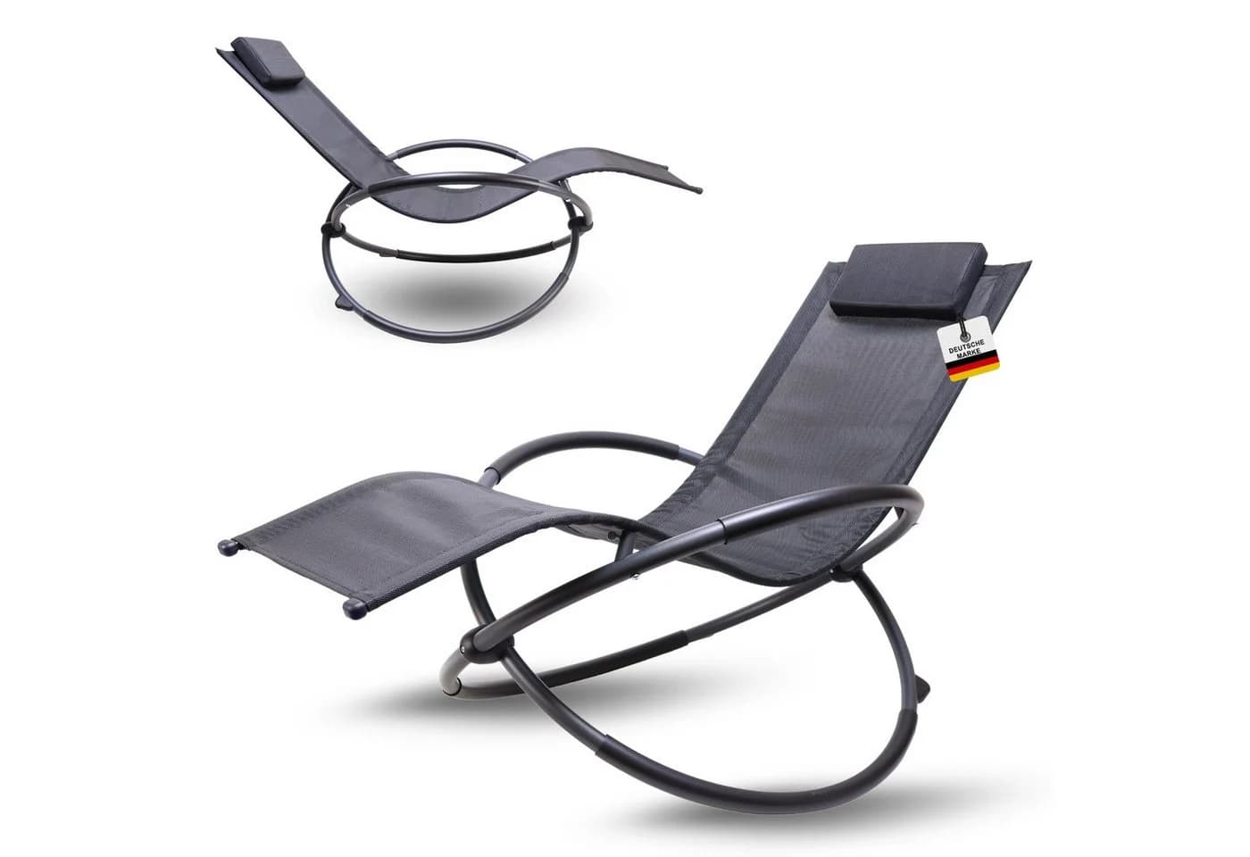 Albatros Gartenliege X-FORM Schwungliege Relaxliege mit Kopfkissen - Bild 2