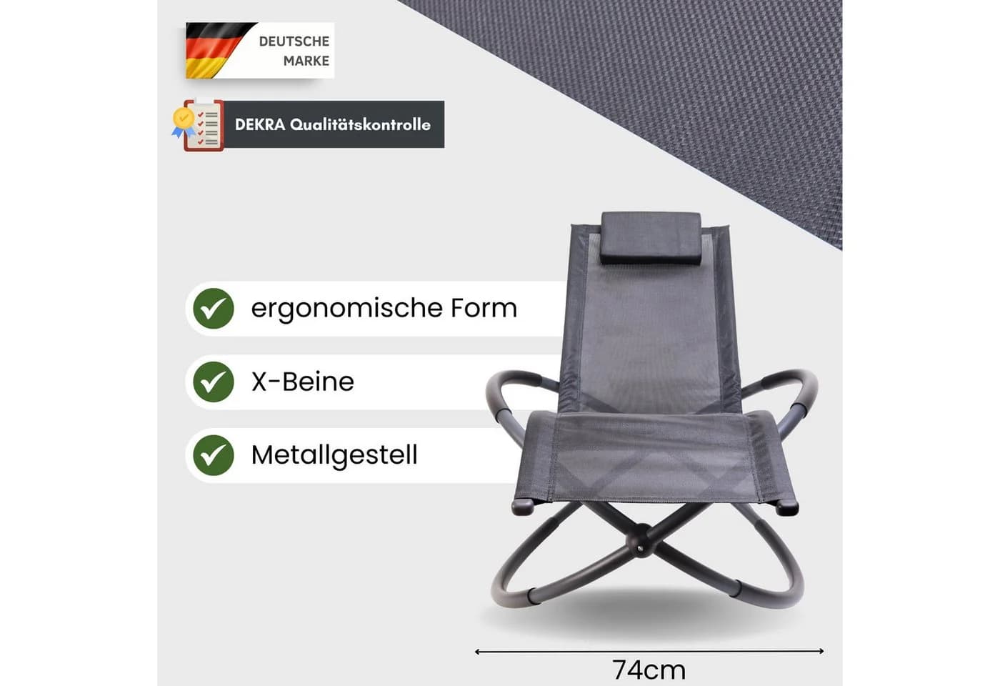 Albatros Gartenliege X-FORM Schwungliege Relaxliege mit Kopfkissen - Bild 4