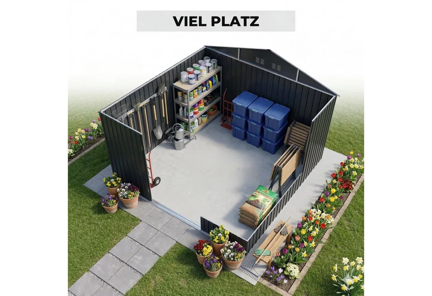 Albatros Gerätehaus 5XL abschließbar verzinktes Metall