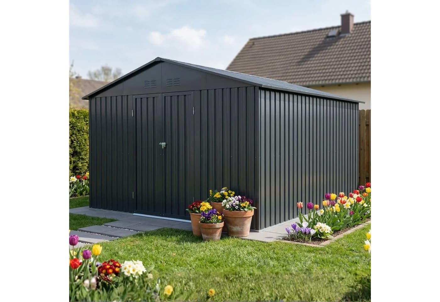 Albatros Gerätehaus 5XL abschließbar verzinktes Metall - Bild 2