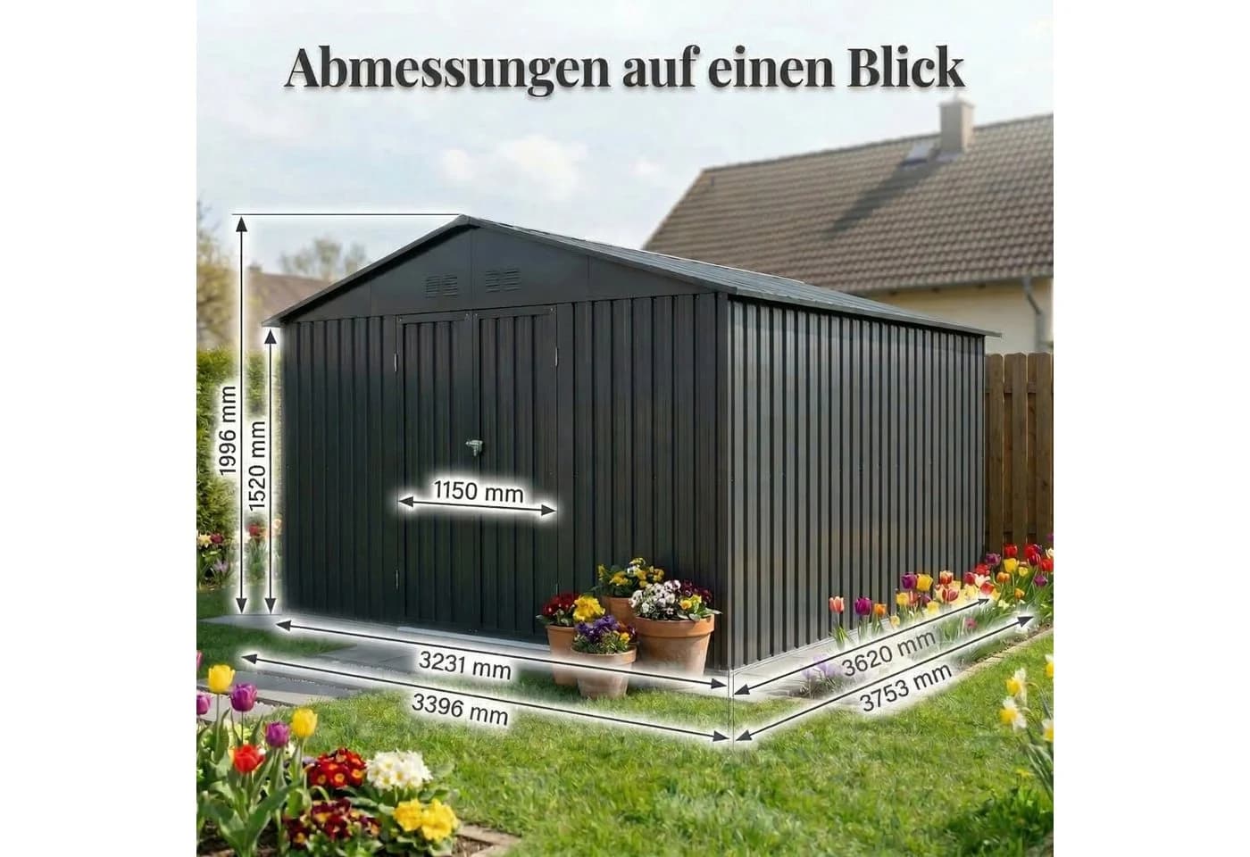 Albatros Gerätehaus 5XL abschließbar verzinktes Metall - Bild 3