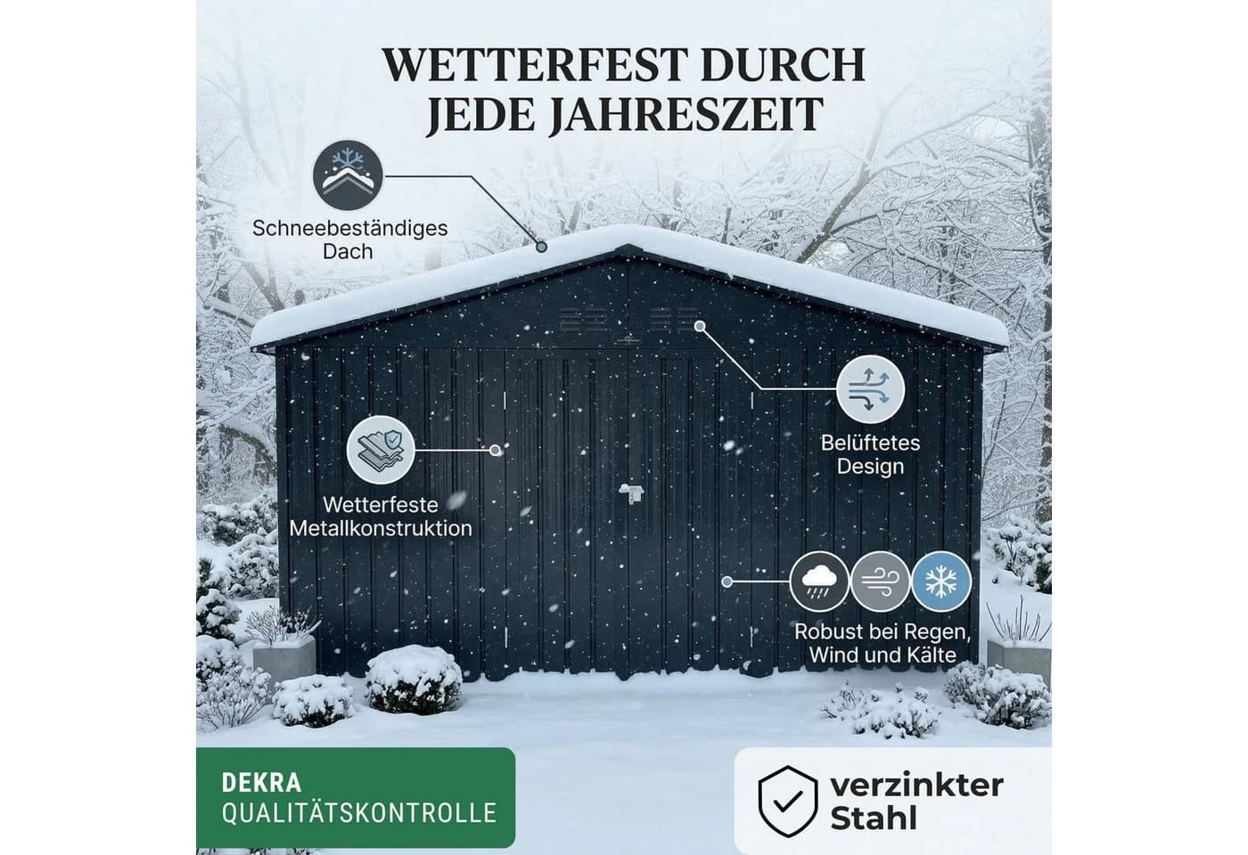 Albatros Gerätehaus 5XL abschließbar verzinktes Metall - Bild 4