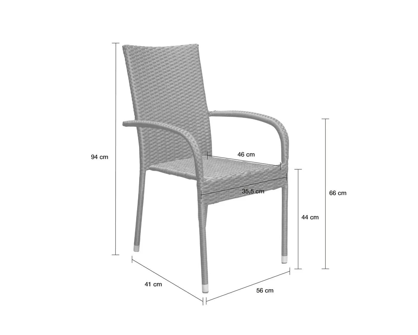 LC Garden Rattanstuhl Lübeck Polyrattan Stapelbar - Bild 5