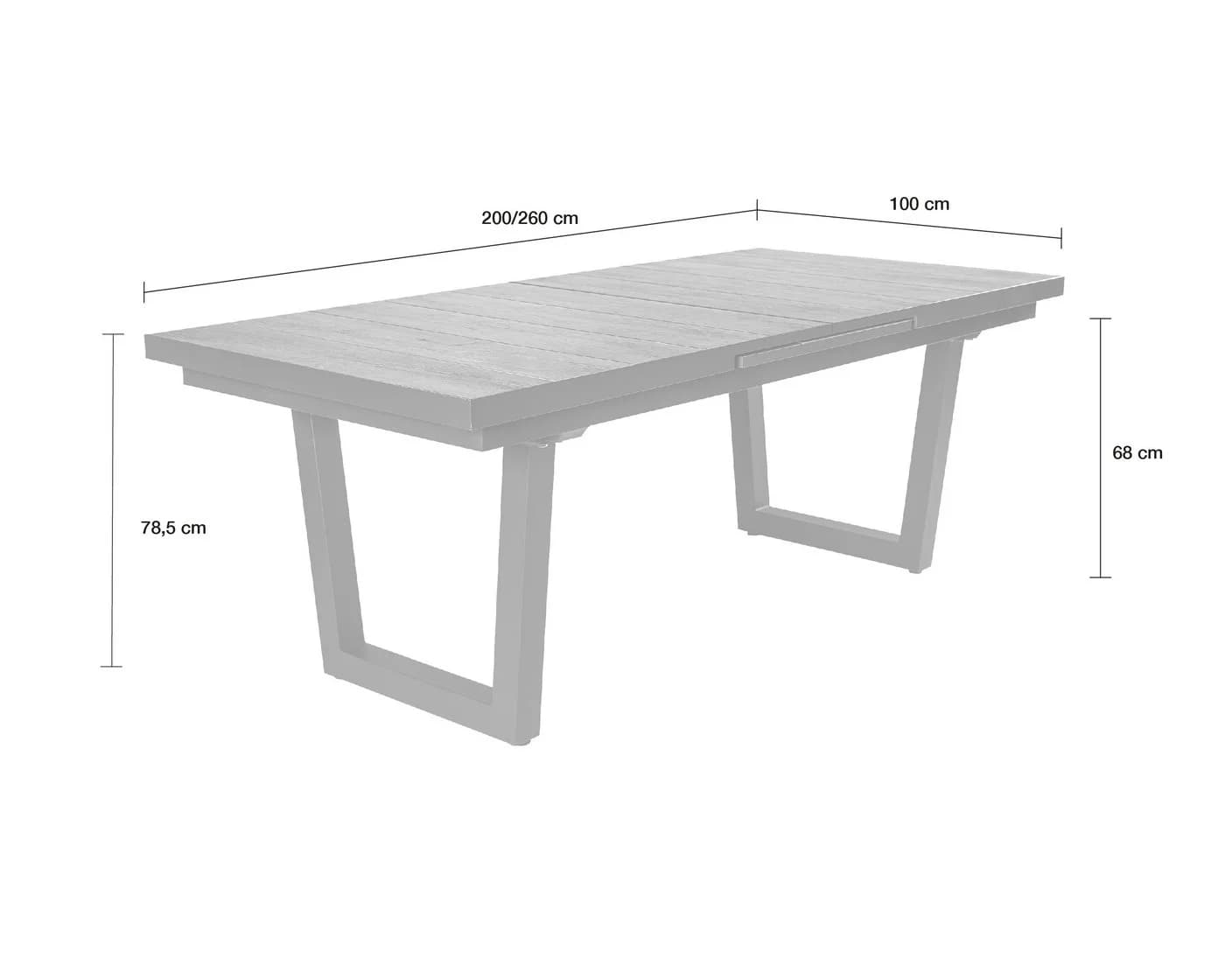 LC Garden Gartentisch Ausziehbar Aluminium Keramik - Bild 5
