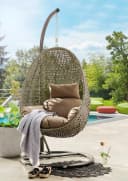 Hängestuhl DESTINY COCOON DE LUXE Beige Grau mit Gestell Bild 3