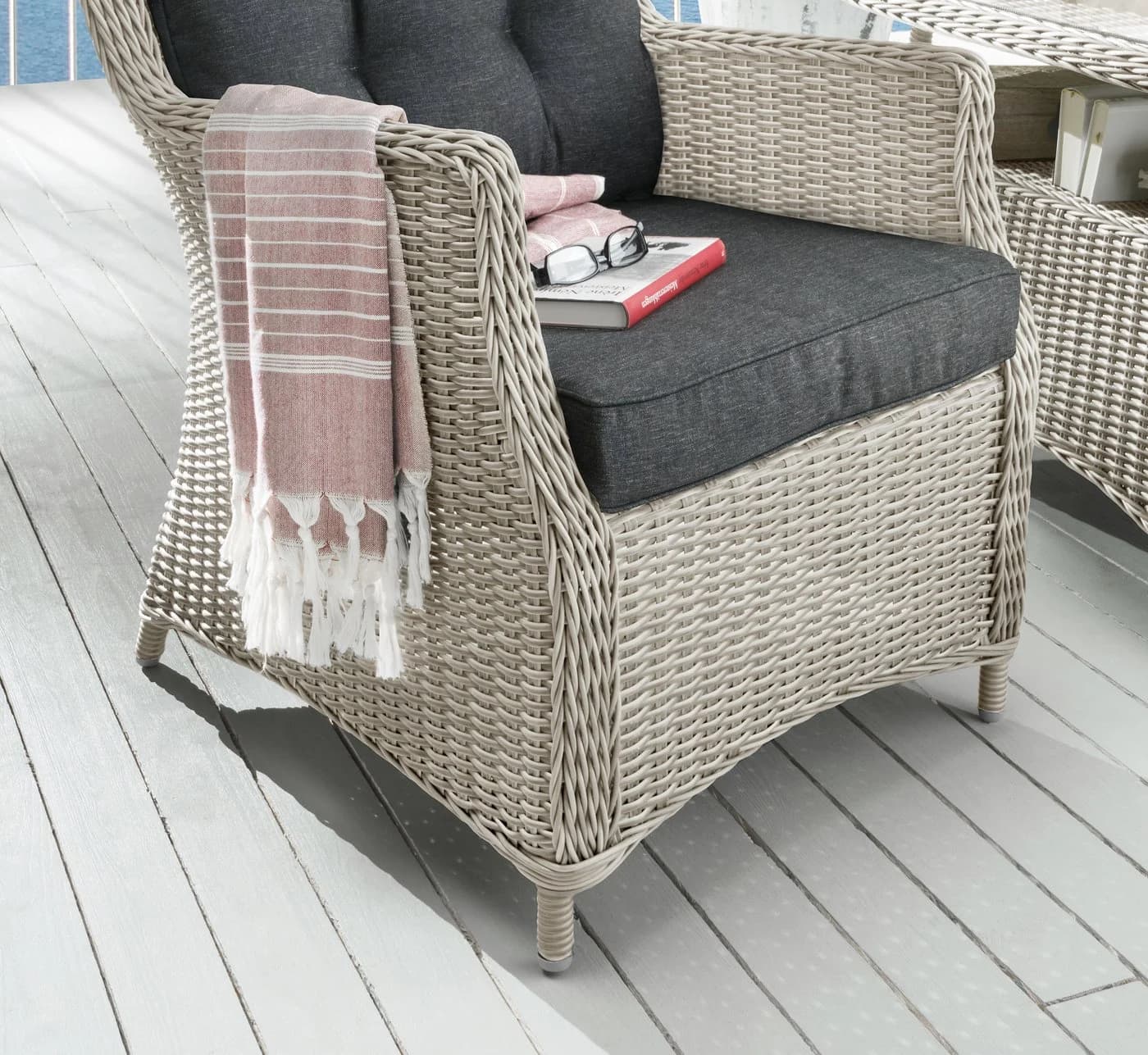 Destiny Sessel Casa Grau Polyrattan Aluminium inkl. Auflagen