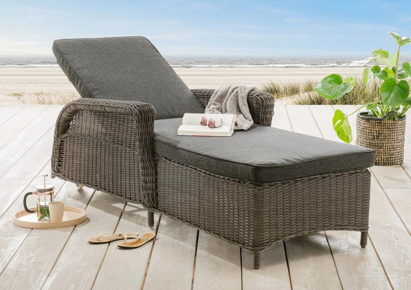 Destiny Gartenliege CASA Aluminium Polyrattan verstellbar - Bild 2