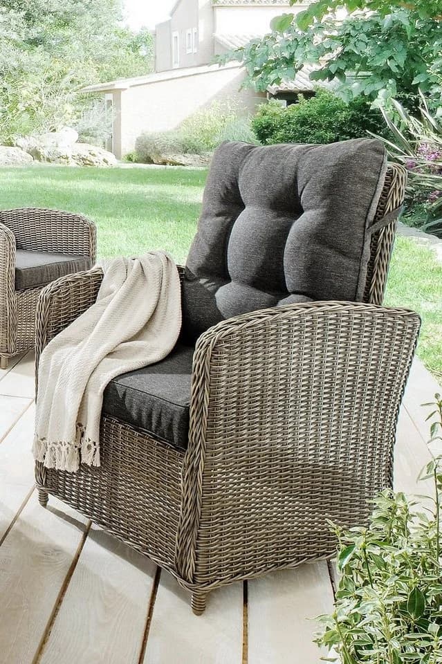 Gartenlounge-Set DESTINY MERANO Grau Aluminium Poly Rattan