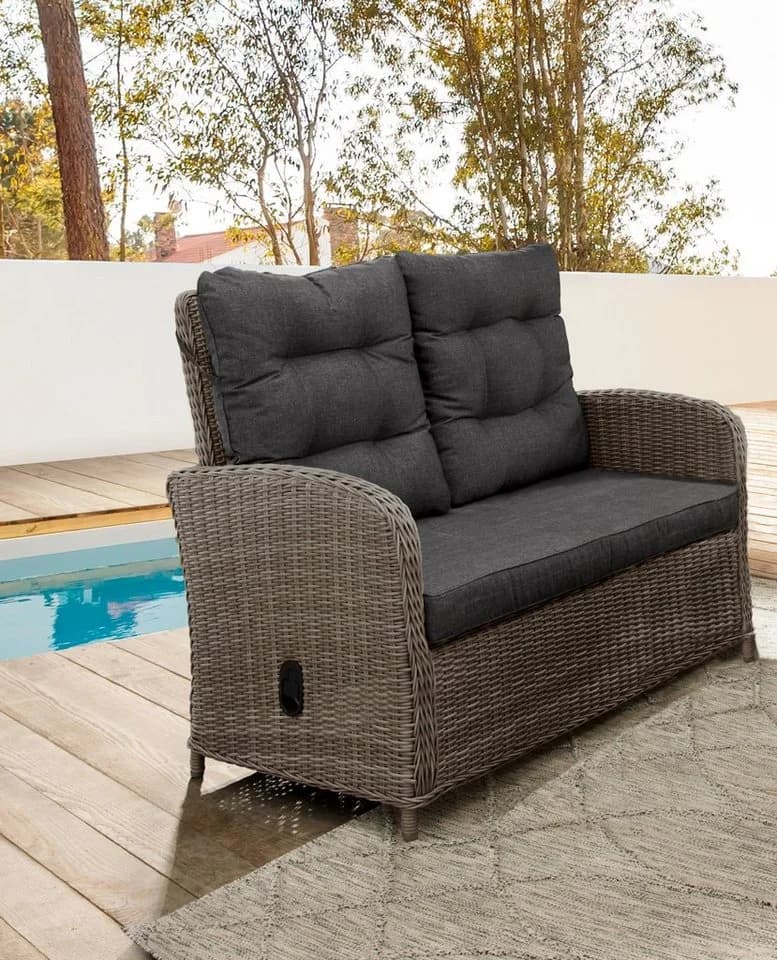Gartenlounge-Set DESTINY MERANO Grau Aluminium Poly Rattan - Bild 3
