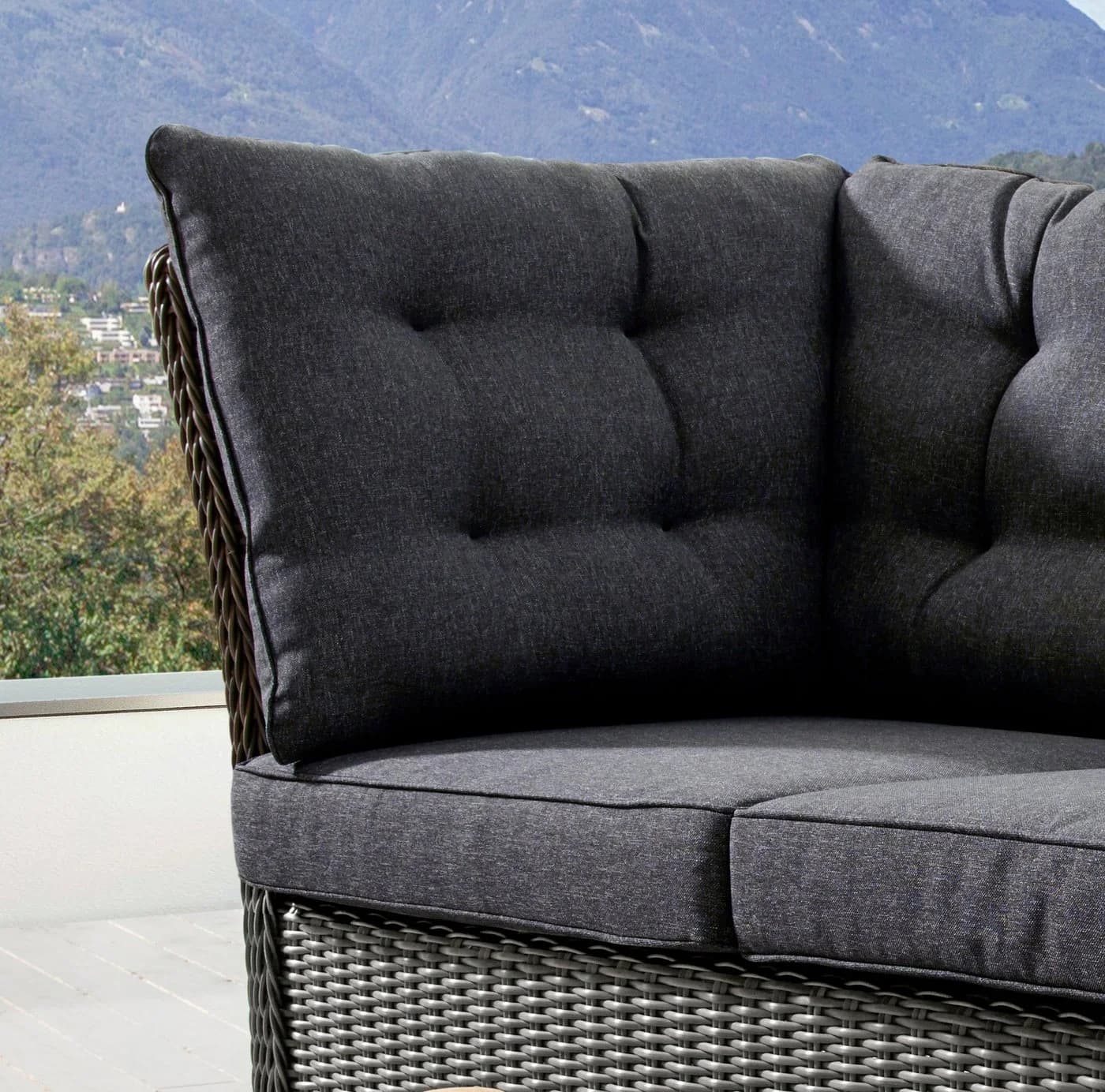 Loungesofa DESTINY PALMA Grau 3er Bank Aluminium Polyester
