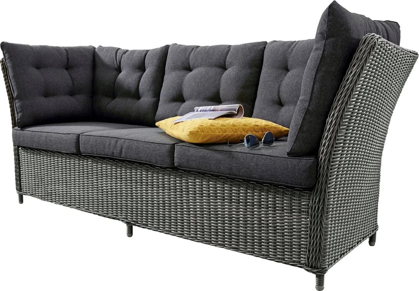 Loungesofa DESTINY PALMA Grau 3er Bank Aluminium Polyester - Bild 4