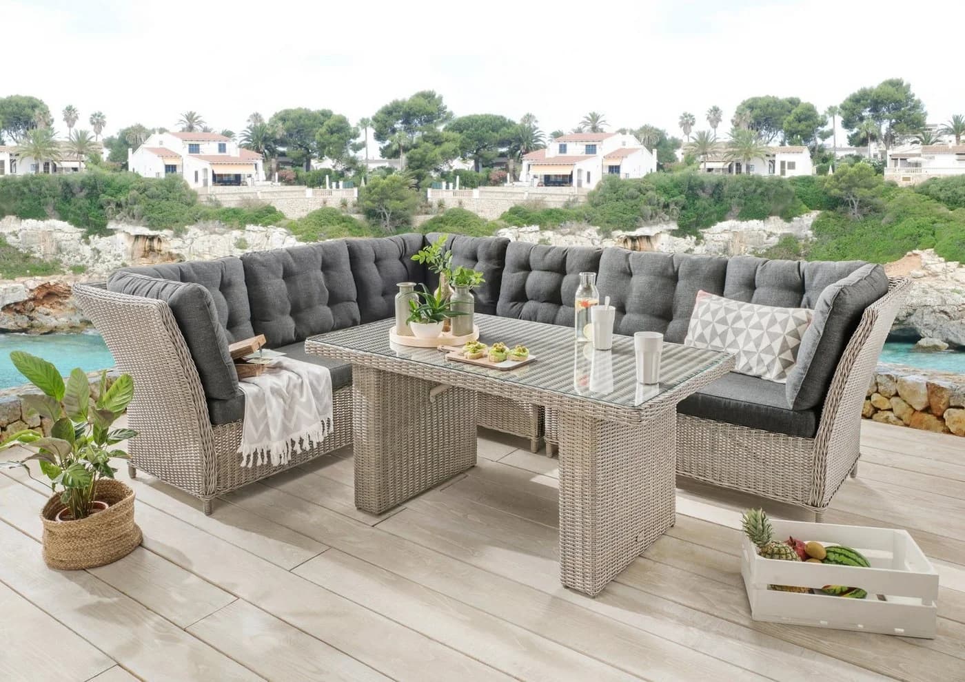 Destiny Palma Garten-Essgruppe 5-tlg. Weiß Polyrattan - Bild 2