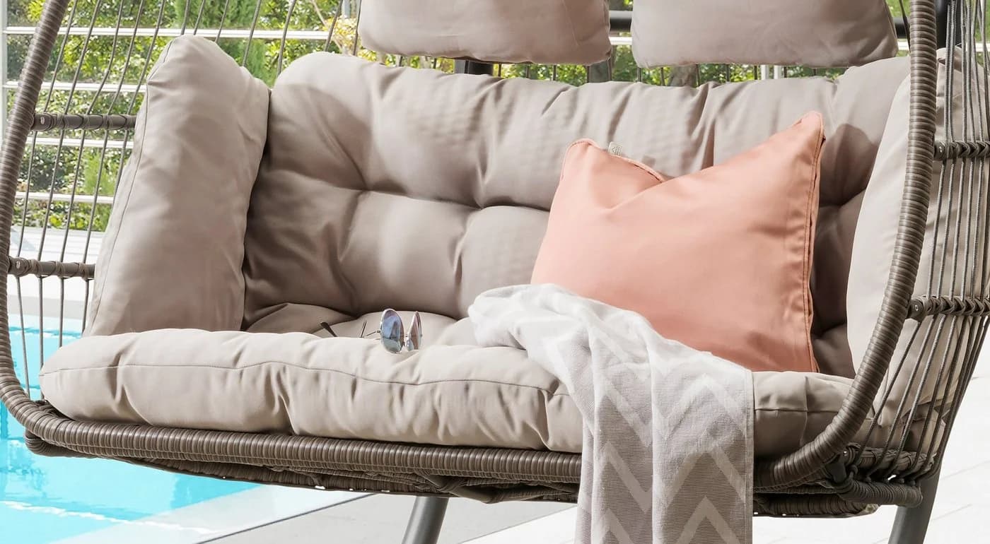 DESTINY Hängestuhl Coco Double Relax Grau-Braun für 2 Personen
