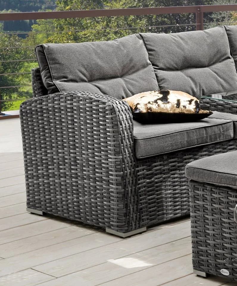 Destiny Gartenlounge-Set Santa Ponsa Grau Polyrattan Aluminium