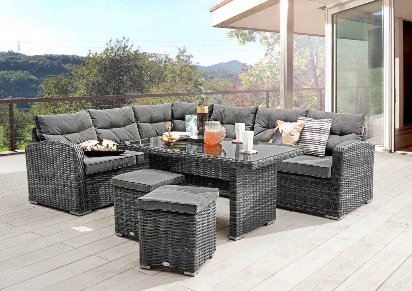 Destiny Gartenlounge-Set Santa Ponsa Grau Polyrattan Aluminium - Bild 2
