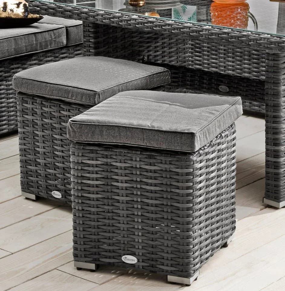 Destiny Gartenlounge-Set Santa Ponsa Grau Polyrattan Aluminium - Bild 4