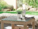 Destiny Beistelltisch MERANO Beige Aluminium Polyrattan Bild 1