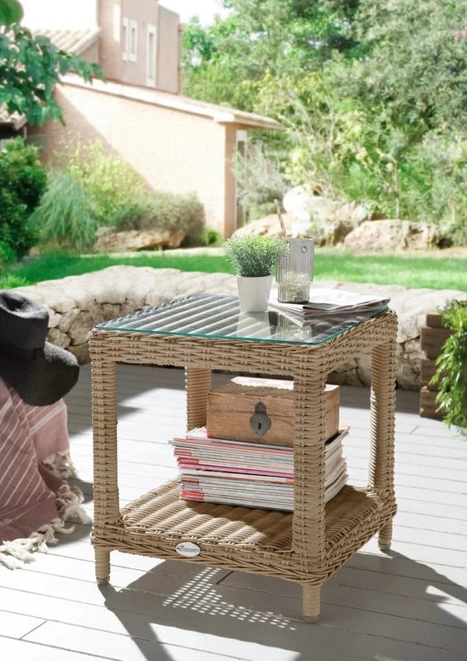Destiny Beistelltisch MERANO Beige Aluminium Polyrattan - Bild 2