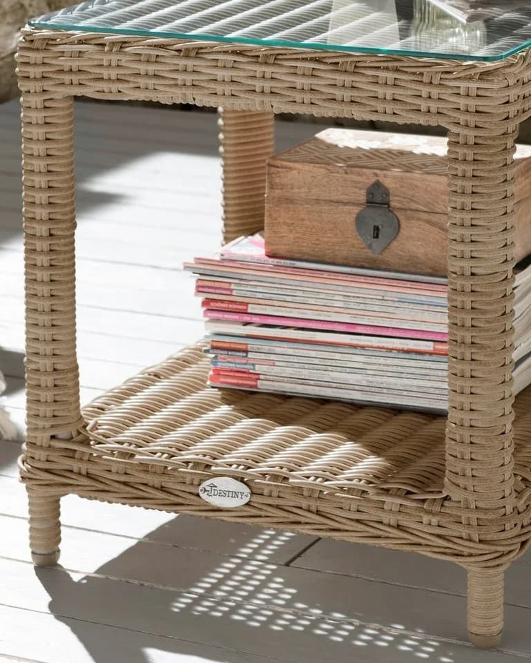 Destiny Beistelltisch MERANO Beige Aluminium Polyrattan - Bild 3