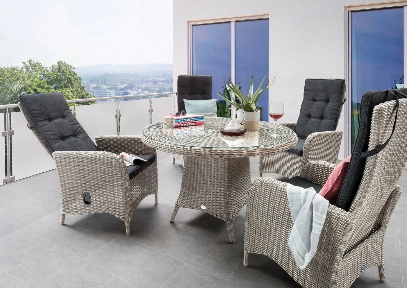 Destiny Garten-Essgruppe Palma Luna 9-tlg. Aluminium Polyrattan - Bild 2