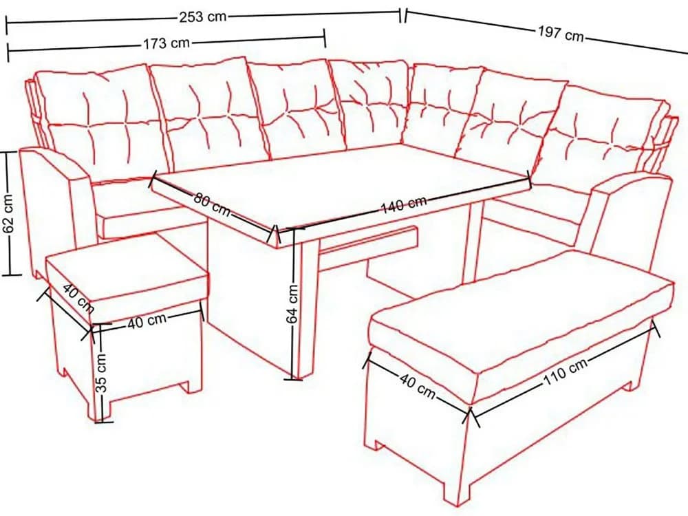 DESTINY Gartenlounge-Set Santa Ponsa De Luxe Grau Aluminium Polyrattan - Bild 5