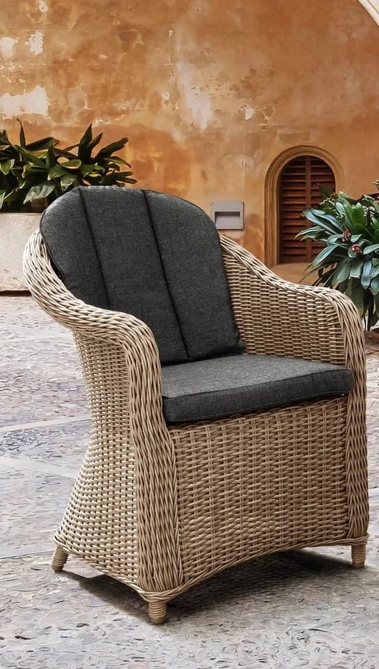 Garten-Essgruppe DESTINY MALAGA LUNA - 4 Personen, Aluminium, Polyrattan