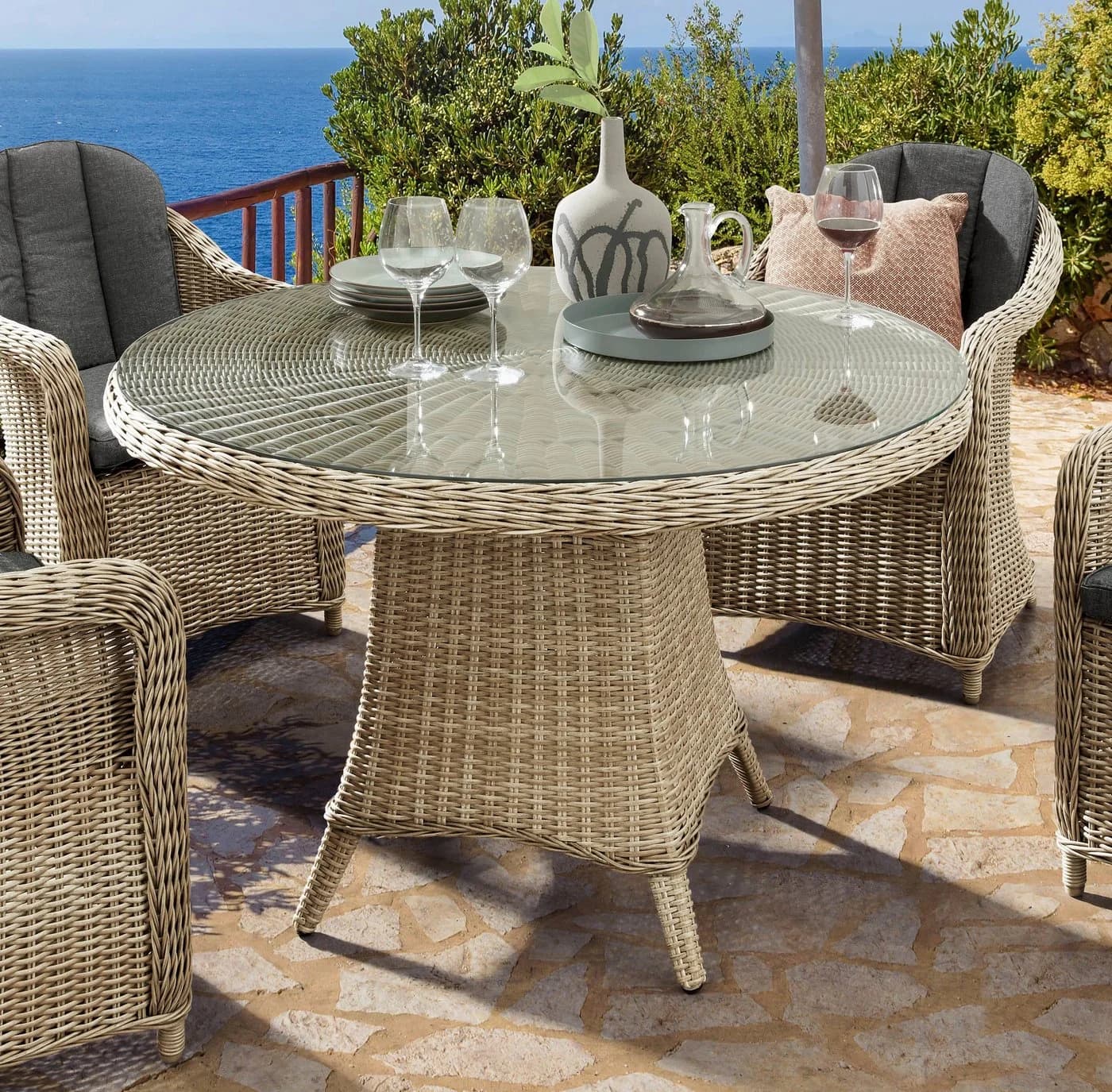 Garten-Essgruppe DESTINY MALAGA LUNA - 4 Personen, Aluminium, Polyrattan - Bild 3