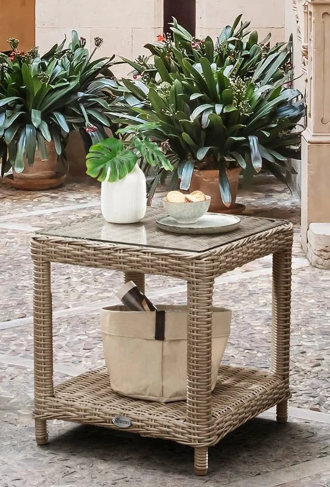 Destiny Balkonset MALAGA MERANO 2 Sessel Beistelltisch Beige Braun - Bild 5