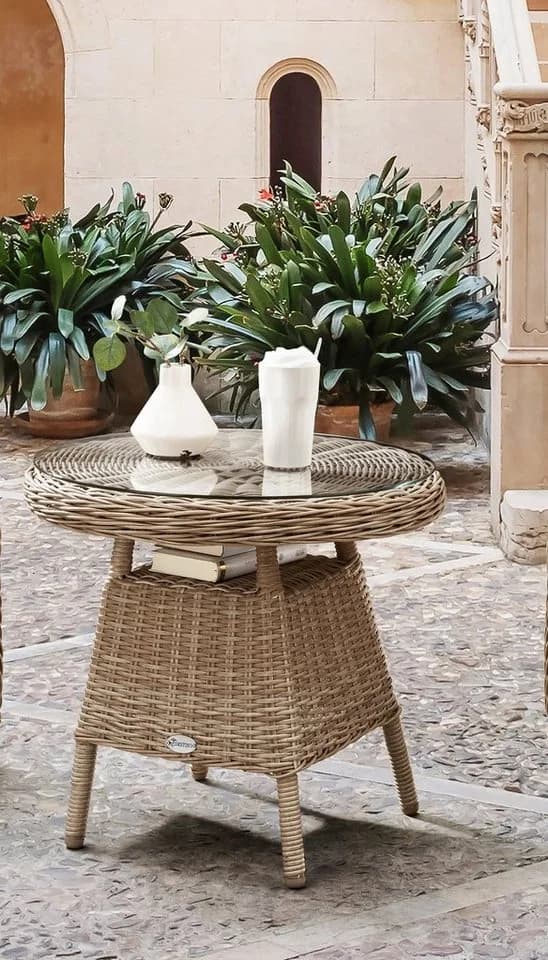 Destiny Gartentisch MALAGA mit Echtglasplatte Aluminium Polyrattan - Bild 2