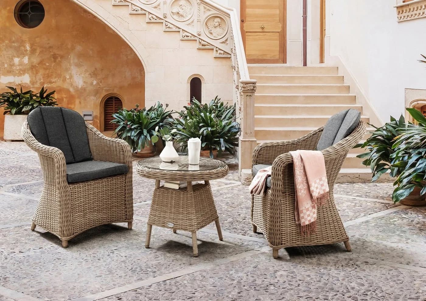 Destiny Balkonset MALAGA 7-tlg. Aluminium Polyrattan - Bild 3