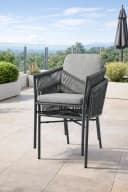 Destiny Gartensessel LUCCA Grau Aluminium Polyester Stapelbar Bild 3