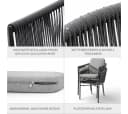 Destiny Gartensessel LUCCA Grau Aluminium Polyester Stapelbar Bild 4