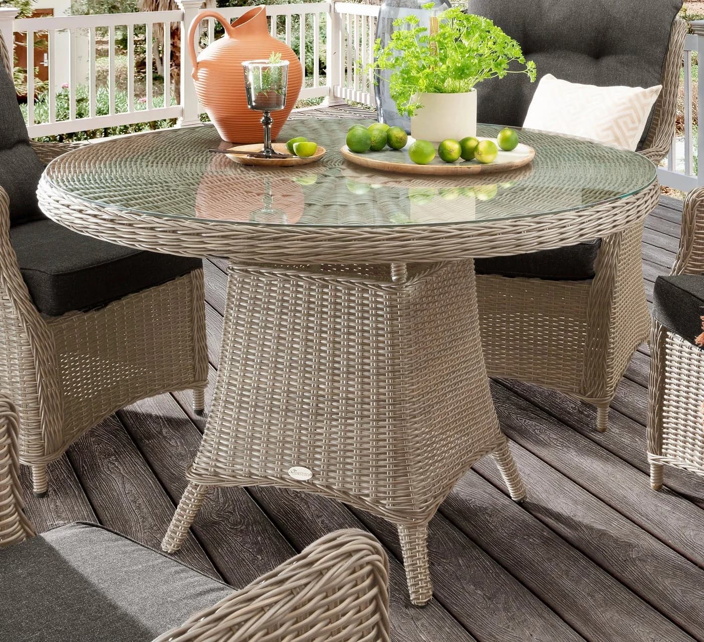 Destiny Garten-Essgruppe CASA LUNA 13-tlg. 4x Sessel 1x Tisch Polyrattan