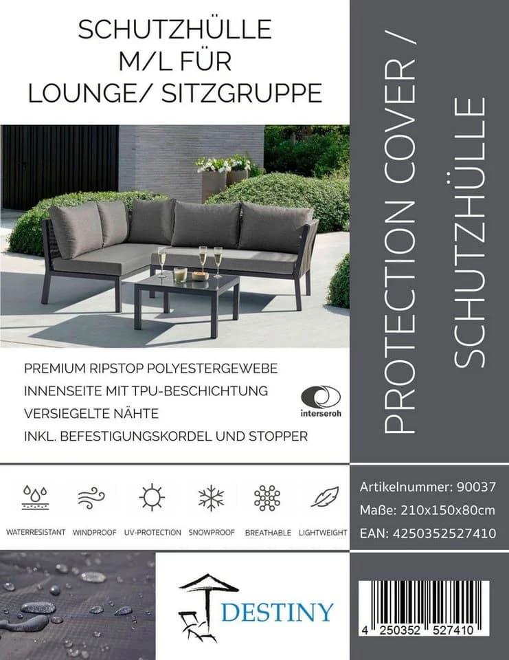 Destiny Gartenmöbel-Schutzhülle Anthrazit Ripstop Polyester - Bild 4