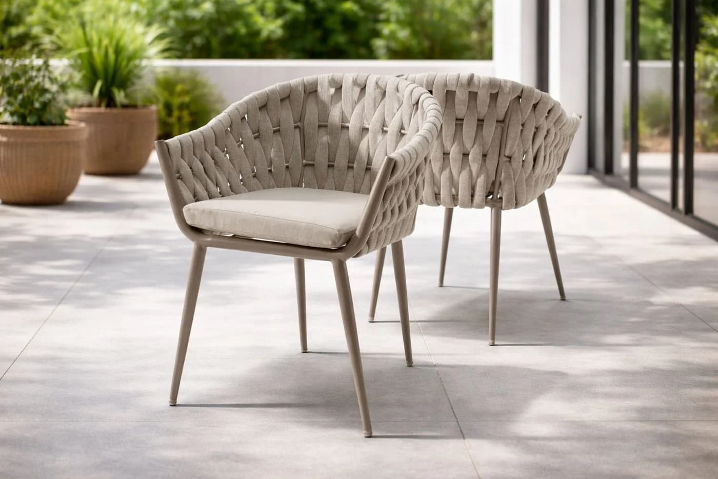 Destiny MOLINO Gartensessel Grau Taupe Aluminium Stapelbar - Bild 2