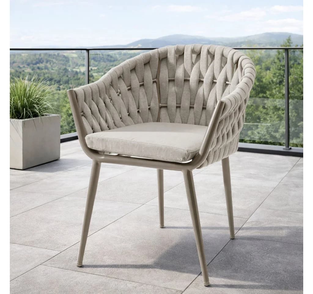 Destiny MOLINO Gartensessel Grau Taupe Aluminium Stapelbar - Bild 5