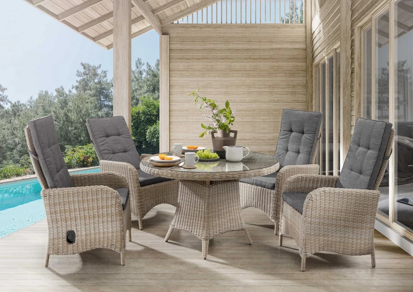 Destiny Garten-Essgruppe PALMA LUNA 5-tlg. Aluminium Polyrattan - Bild 2